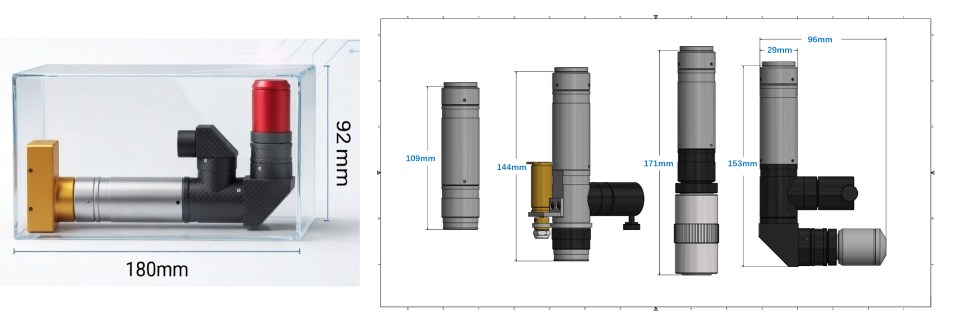 PE系列光路结构及安装尺寸示意图